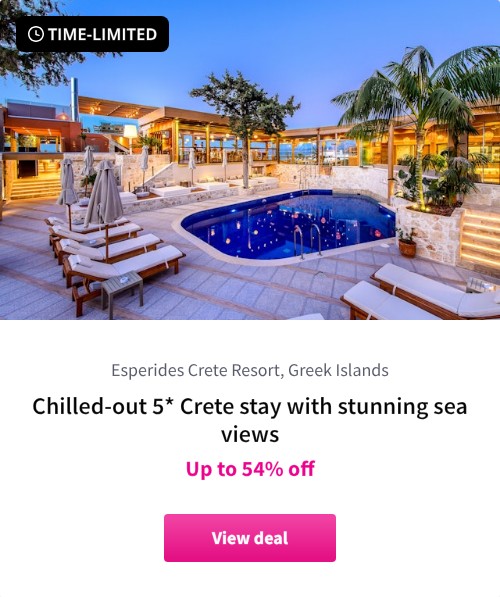 Chilled-out 5* Crete stay with stunning sea views