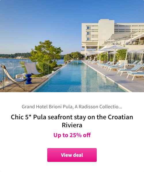 Chic 5* Pula seafront stay on the Croatian Riviera