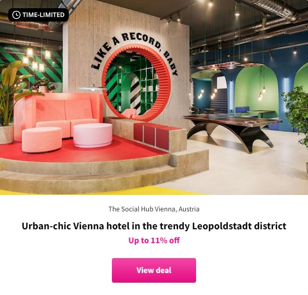 Urban-chic Vienna hotel in the trendy Leopoldstadt district
