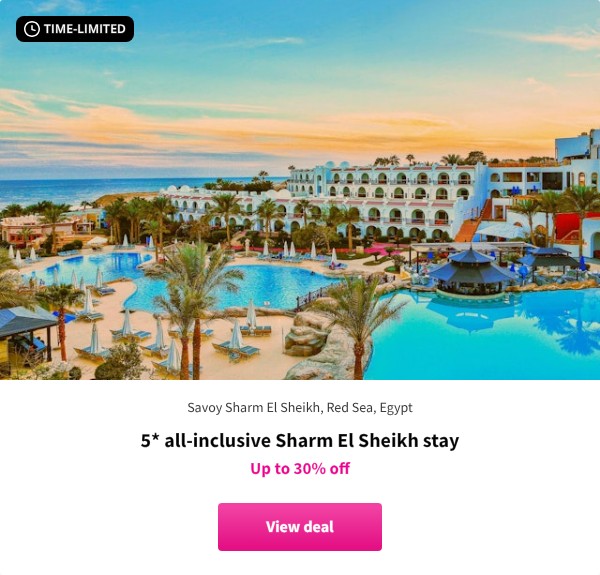 5* all-inclusive Sharm El Sheikh stay