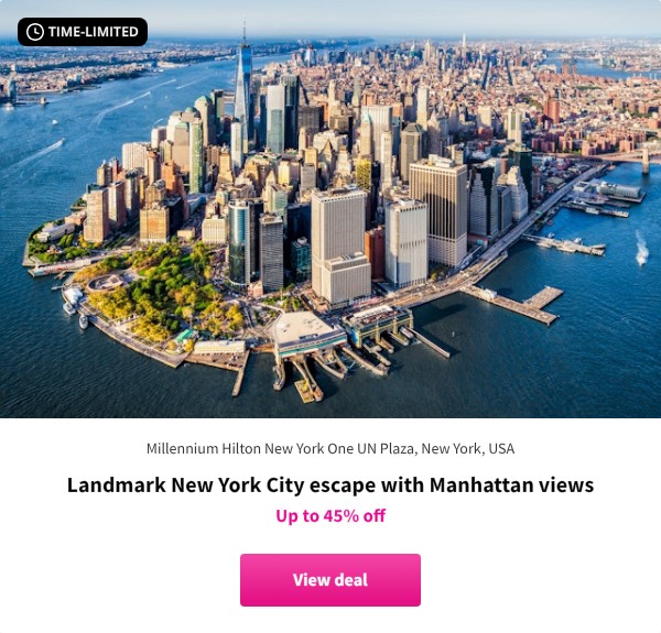 Landmark New York City escape with Manhattan views
