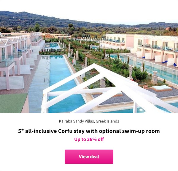 5* all-inclusive Corfu stay with optional swim-up room