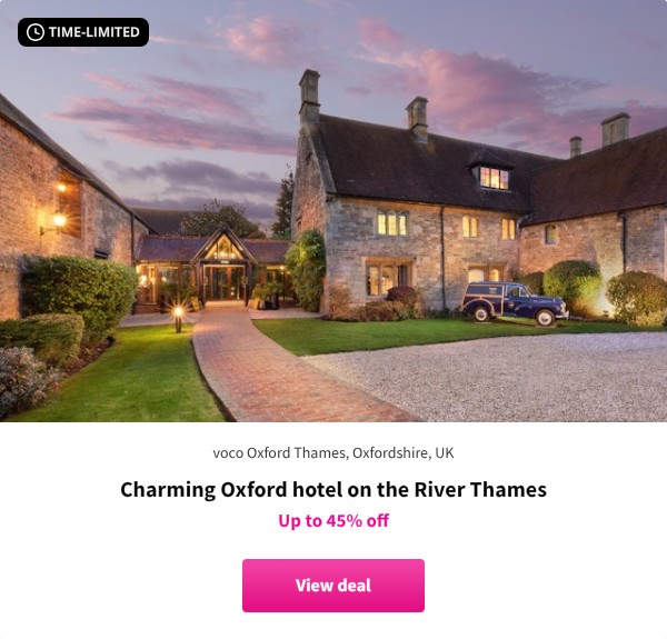 Charming Oxford hotel on the River Thames