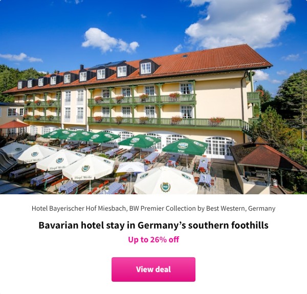 Bavarian hotel stay in Germany’s southern foothills