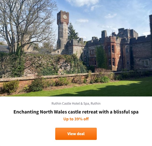 Historic castle spa retreat in North Wales