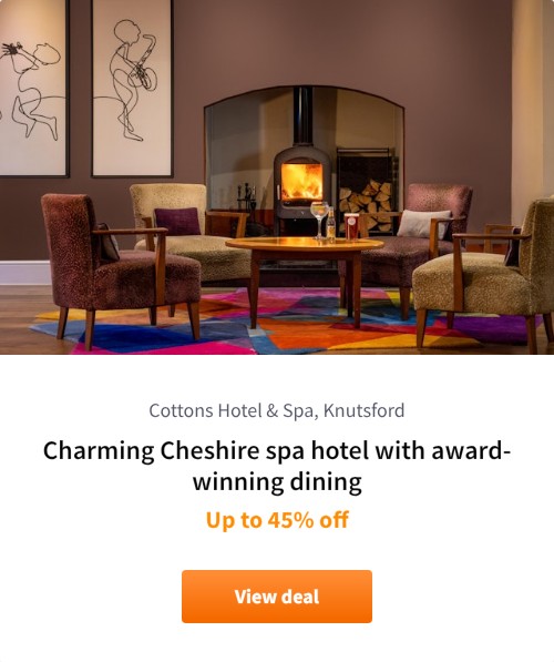 Charming Cheshire spa hotel with award-winning dining