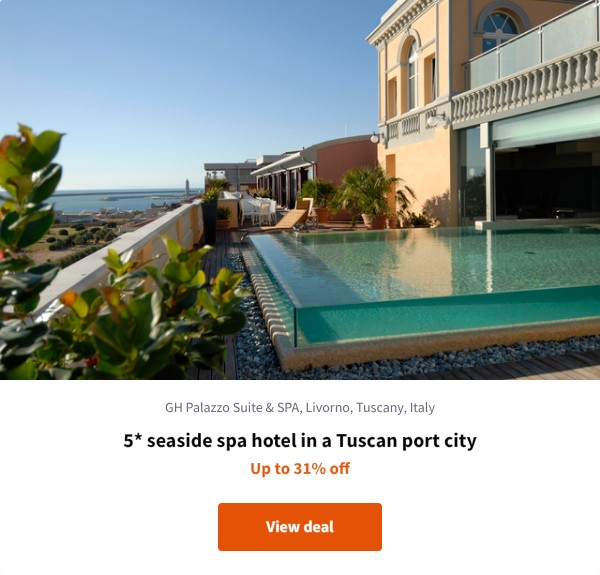 5* seaside spa hotel in a Tuscan port city