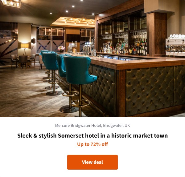 Sleek &amp; stylish Somerset hotel in a historic market town