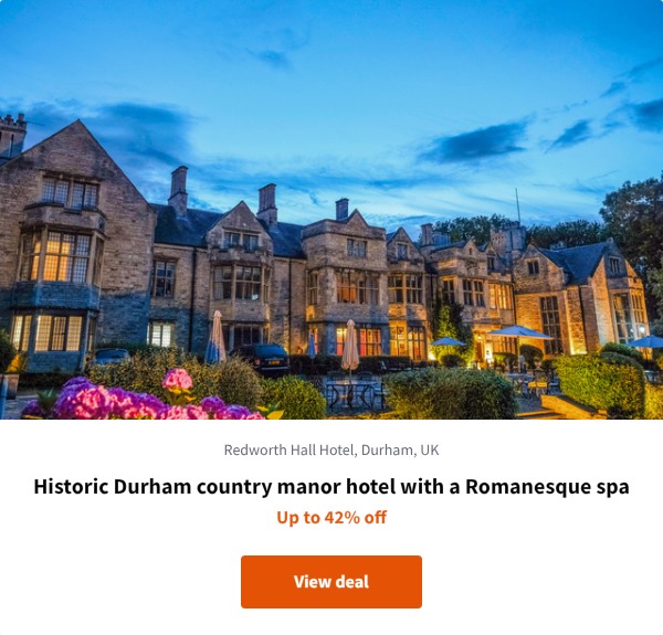 Historic Durham country manor hotel with a Romanesque spa