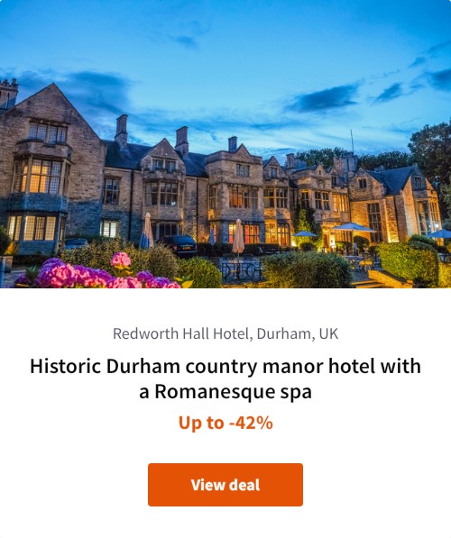 Historic Durham country manor hotel with a Romanesque spa