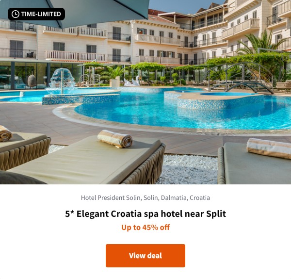 5* Elegant Croatia spa hotel near Split