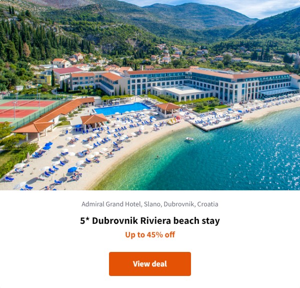 5* Dubrovnik Riviera beach stay