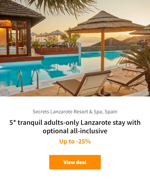 5* tranquil adults-only Lanzarote stay with optional all-inclusive