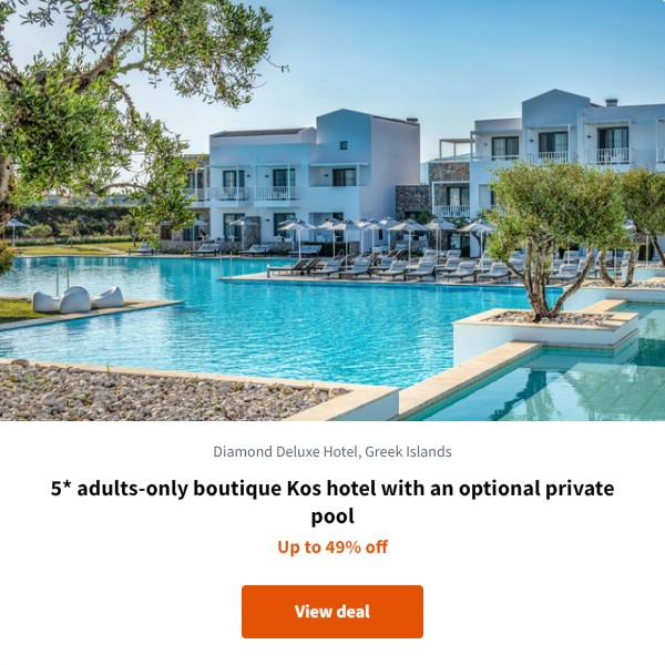 5* adults-only boutique Kos hotel with an optional private pool