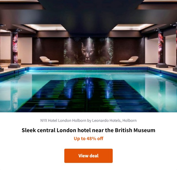 Sleek central London hotel near the British Museum