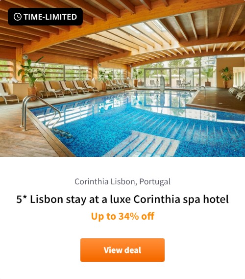 5* Lisbon stay at a blissful spa hotel