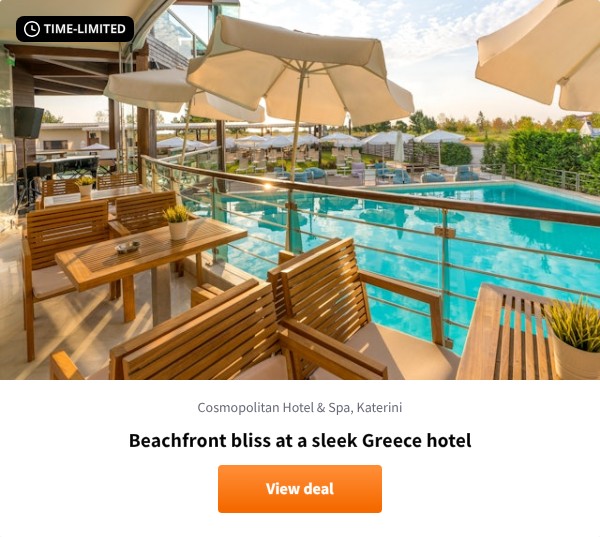 Beachfront bliss at a sleek Greece hotel