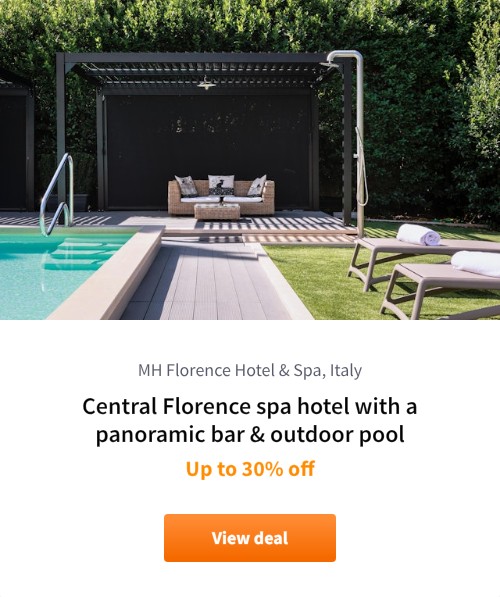 Central Florence spa hotel with a panoramic bar