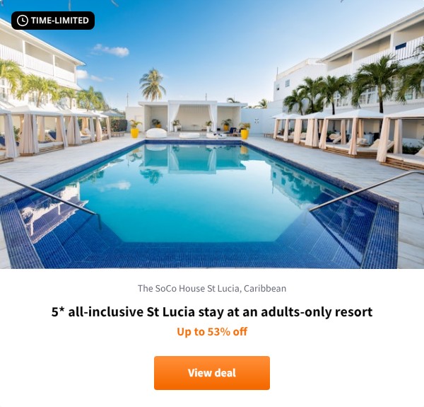 5* all-inclusive St Lucia stay at an adults-only resort