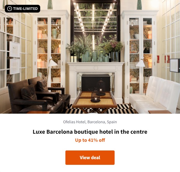 Luxe Barcelona boutique hotel in the centre