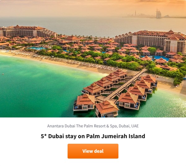 Sleek 5* stay on Dubai's Palm Jumeirah island with optional overwater villa - Refundable hotel