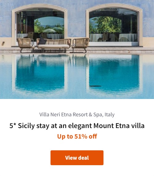 5* Sicily stay at an elegant Mount Etna villa