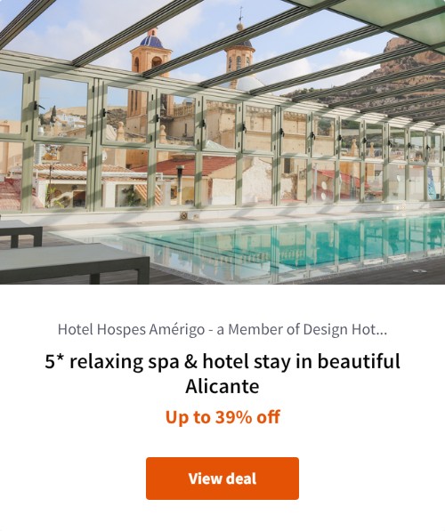 5* relaxing spa &amp; hotel stay in beautiful Alicante