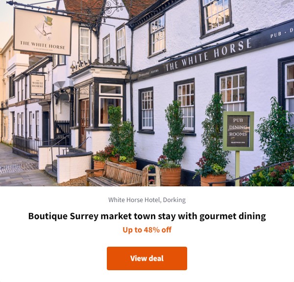 Boutique Surrey market town stay with gourmet dining