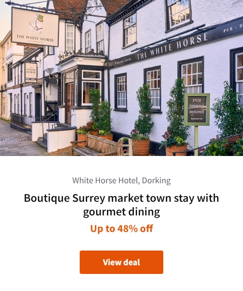 Boutique Surrey market town stay with gourmet dining