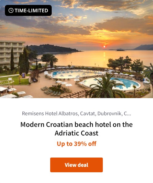 Modern Croatian beach hotel on the Adriatic Coast