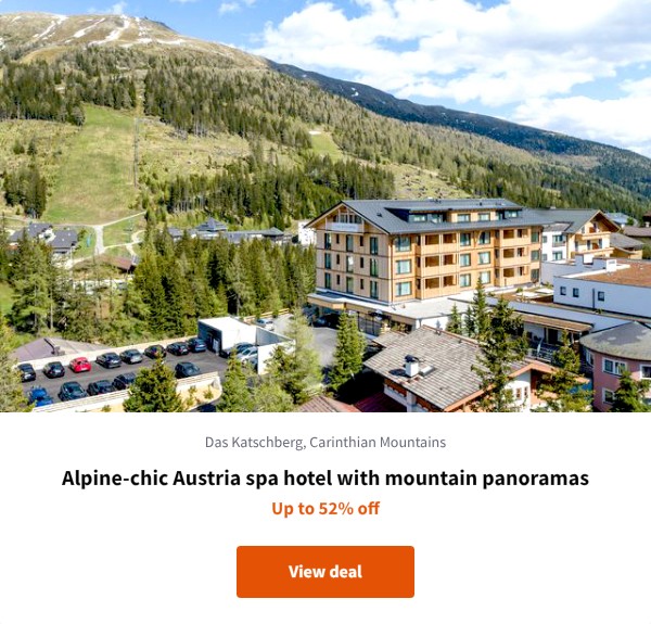 Alpine-chic Austria spa hotel with mountain panoramas