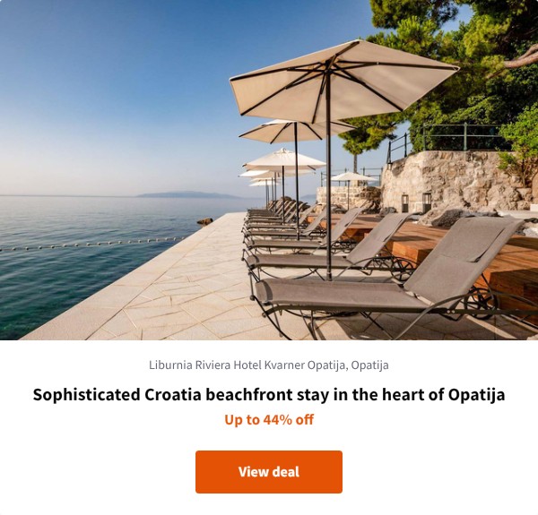 Sophisticated Croatia beachfront stay in the heart of Opatija