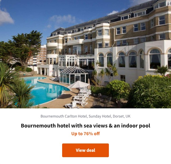 Bournemouth hotel with sea views & an indoor pool