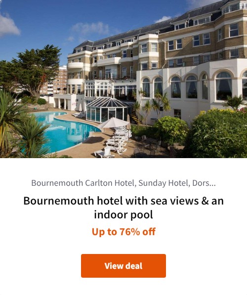 Bournemouth hotel with sea views &amp; an indoor pool
