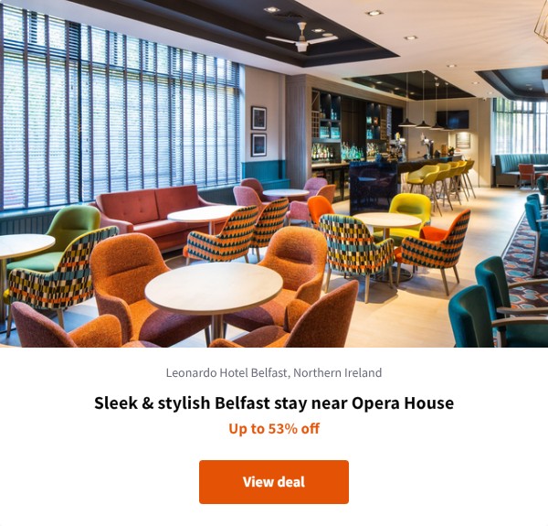 Sleek & stylish Belfast stay near Opera House
