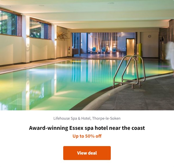 Award-winning Essex spa hotel near the coast