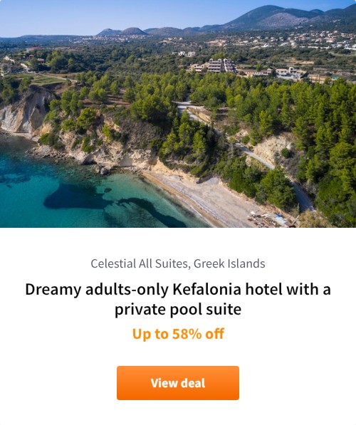 Dreamy adults-only Kefalonia hotel with a private pool suite