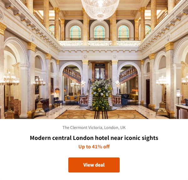Modern central London hotel near iconic sights