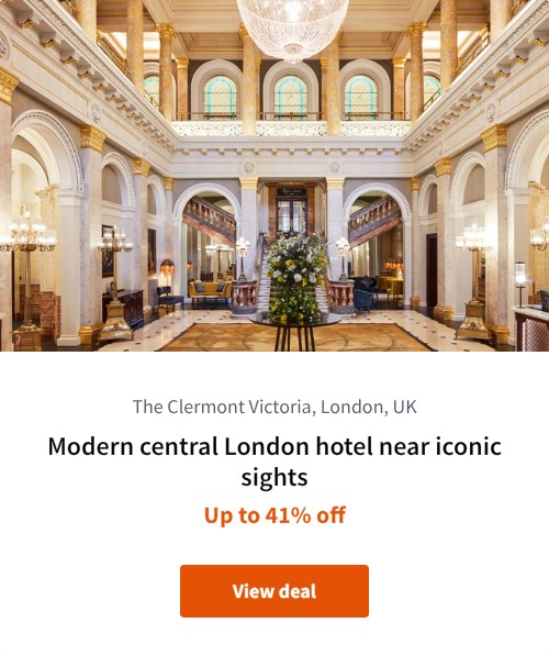 Modern central London hotel near iconic sights