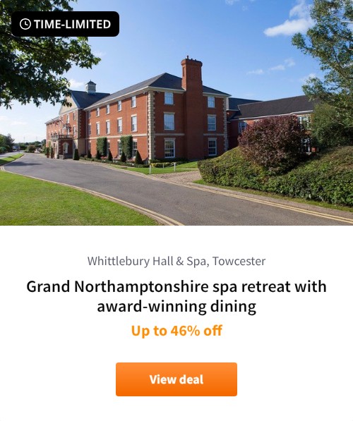 Grand Northamptonshire spa retreat with award-winning dining