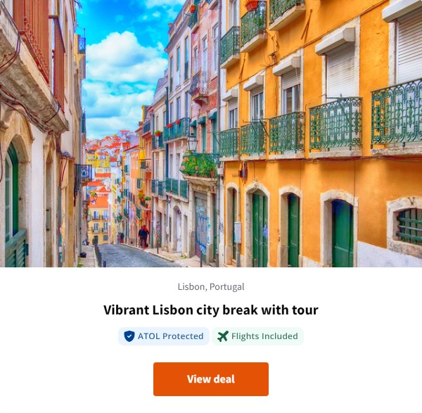 Vibrant Lisbon city break with tour