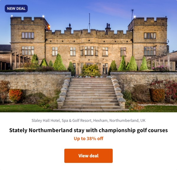 Stately Northumberland stay with championship golf courses