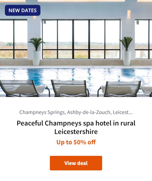 Peaceful Champneys spa hotel in rural Leicestershire