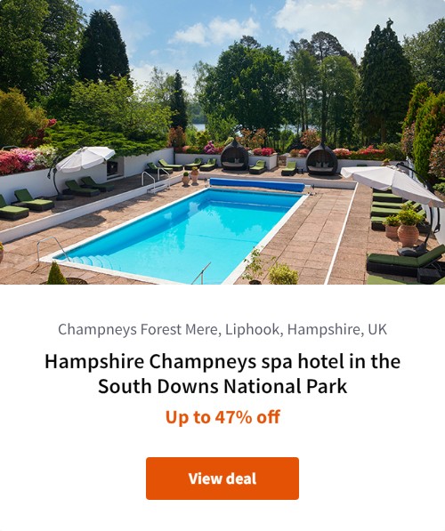 Hampshire Champneys spa hotel in the South Downs National Park