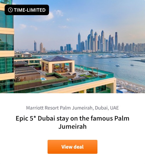 Epic 5* Dubai stay on the famous Palm Jumeirah