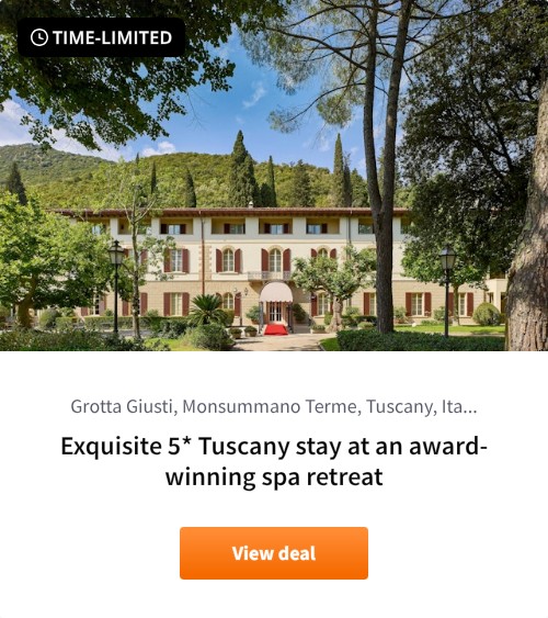 Exquisite 5* Tuscany stay at an award-winning spa retreat