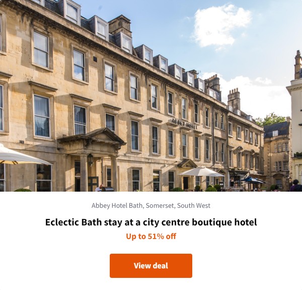 Eclectic Bath stay at a city centre boutique hotel
