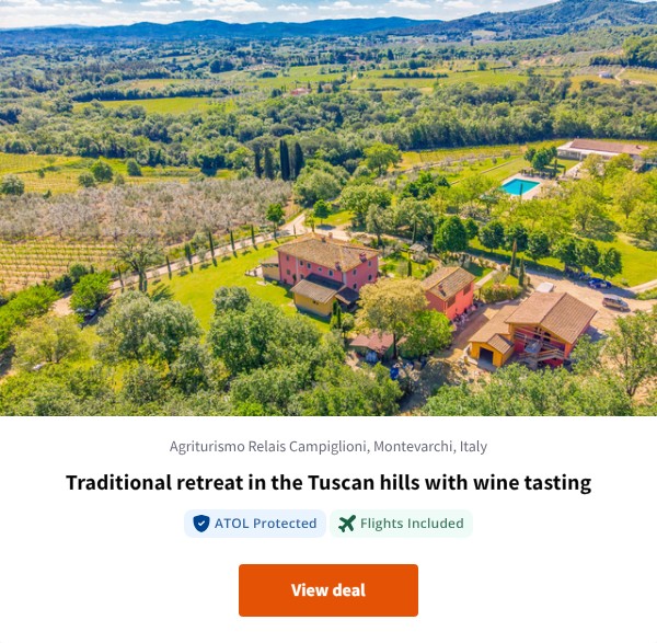 Traditional retreat in the Tuscan hills with wine tasting