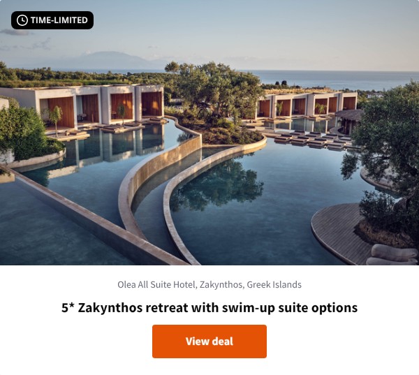 5* Zakynthos retreat with swim-up suite options
