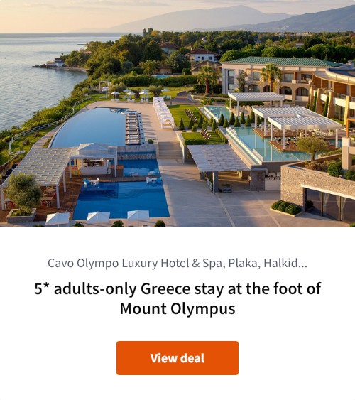 5* adults-only Greece stay at the foot of Mount Olympus